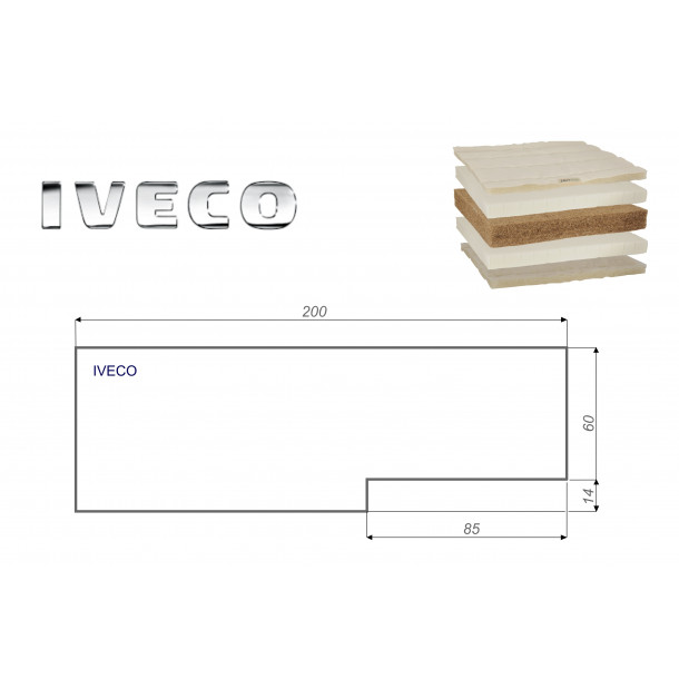 IVECO 60x200 cm LKW Matratze Vita-line Extra Plus